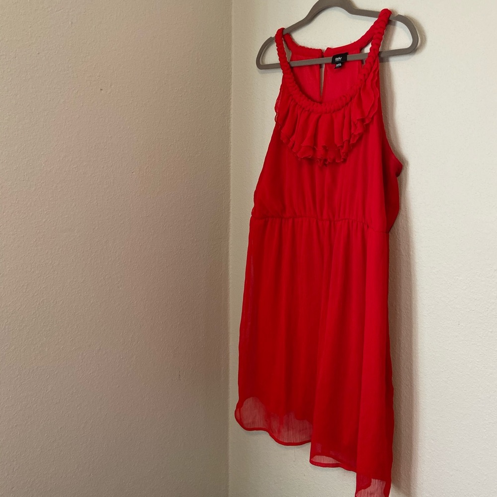 Perfect Red Ruffle Dress - Picture 2 of 6